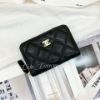 圖片 CHANEL 黑色荔枝金釦拉鍊零錢包