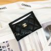 圖片 CHANEL 黑色荔枝雙C 金扣 扁式卡夾
