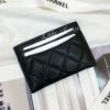 圖片 CHANEL 黑色荔枝雙C 金扣 扁式卡夾