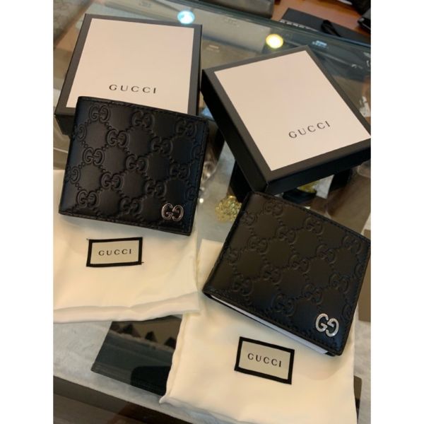 圖片 Limit精品✔️Gucci 黑色壓紋滿版設計 短夾 男生皮夾 零錢袋