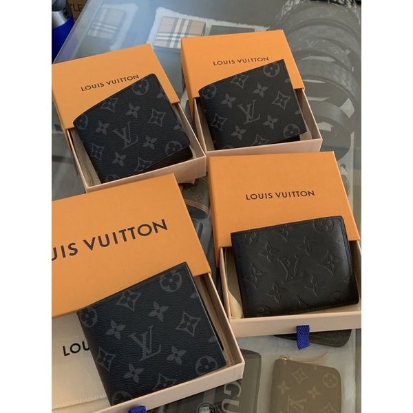 圖片 Louis Vuitton Lv經典黑色老花、灰色老花、棋盤格紋設計黑色男生 男款 皮夾 短夾