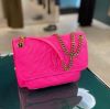 圖片 Saint Laurent YSL 中款復古皺褶小羊皮 Niki 包 霓粉色