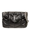 圖片 Saint Laurent YSL 577475 中款 Lou Lou Puffer 小羊皮銀鍊包 黑色
