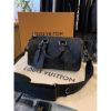 圖片 Louis Vuitton LV  老花 黑灰色拼接配色 圓筒 手提 側背包 預購