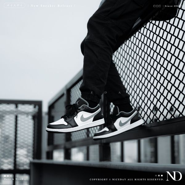 圖片 NICEDAY 現貨 Air Jordan 1 Low 影子黑 黑 白 灰 男款 553558-040
