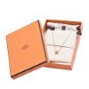 圖片 Hermes 愛馬仕 Mini Pop 經典 H 立體橢圓簍空項鍊 橘/玫瑰金色  H147992F0 02 ORANGE
