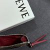 圖片 Loewe logo 棕色拼接粒紋拉鍊卡包