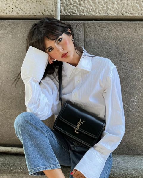 圖片 Saint Laurent 669299 YSL 中款 Solferino 小牛皮 Box 豆腐包 黑色