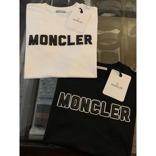圖片 Moncler 皮革字母logo設計 黑白二色 短袖T恤上衣