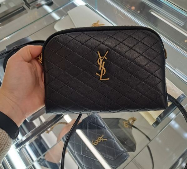圖片 2023新季品❥Saint Lauent YSL 685574 菱格紋小羊皮 拉鏈迷你 Gaby 包 黑色 貝殼包