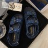 圖片 CHANEL 23P 深牛仔黑釦涼鞋