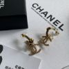 圖片 CHANEL 23P 雙C Logo愛心圓形金耳環