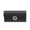 圖片 GUCCI Marmont 金屬雙G LOGO 牛皮按釦長夾 黑色  615524CA00G1000