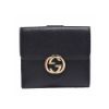 圖片 GUCCI 雙G GG Marmont 金屬雙G LOGO 牛皮按釦短夾 黑色   615525CAO0G1000