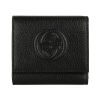 圖片 GUCCI 黑色 黑縫線LOGO 真皮三折式短夾  598207A7M0G1000