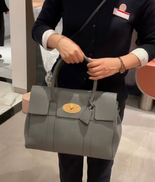 圖片 Mulberry HH2873 小款經典粒面牛皮Bayswater 包  炭灰色
