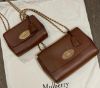 圖片 Mulberry HH3297 光滑壓紋山羊皮中款 Lily 包 牛血色