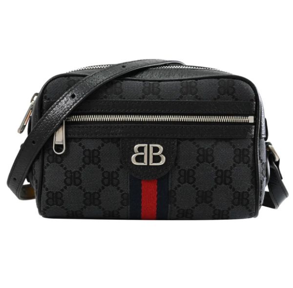 圖片 BALENCIAGA 巴黎世家  Hacker Project 緹花斜背相機包.黑灰